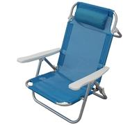 La zappa Poltrona Joy sedia a sdraio spiaggina da balcone e veranda con braccioli pieghevole in alluminio (Celeste)