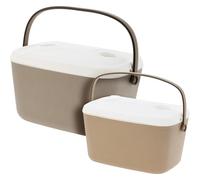 La zappa Set di 2 Frigo Box Portatili, Capacità 15L / 30L, Compatti, Resistenti e Isolanti (Beige)