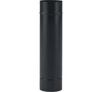 La zappa Tubo in lamiera di acciaio smaltato porcellanato da interno per stufa a legna (Ø120 mm/50 cm, Nero)