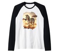 La Zebra nella Savana libertà nella Natura Maglia con Maniche Raglan
