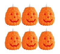 La zucca di Halloween ha illuminato la statuetta illuminata per l'ambiente di Halloween delicato a pile