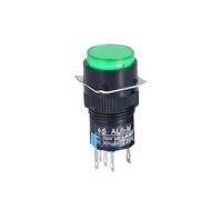 LA16 interruttore a pulsante 16MM tondo con luce avviamento autoripristinante/autobloccante alimentazione 220V 24V 1NC/1NO(Self-locking 220V-04)
