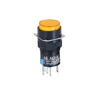 LA16 interruttore a pulsante 16MM tondo con luce avviamento autoripristinante/autobloccante alimentazione 220V 24V 1NC/1NO(Self-locking 24V-02)