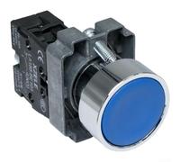 LA188 Interruttore a pulsante con spia luminosa, interruttore a chiave di avvio e arresto da 22 mm, in lega di zinco, IP40, attacco a vite, da -40 a 85 °C per uso industriale robusto (blu)