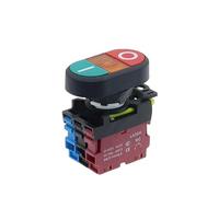 LA36M Doppia spinta 22mm Pulsante Interruttore di reset a due posizioni 12V24V220V AC ON/OFF START/STOP 1 NO 1NC 1 Pz(Flat-o,2NO2NC,6V)