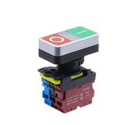 LA36M Doppia spinta 22mm Pulsante Interruttore di reset a due posizioni 12V24V220V AC ON/OFF START/STOP 1 NO 1NC 1 Pz(Silver edge,2NO2NC,12V-24V)