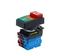 LA36M Doppia spinta 22mm Pulsante Interruttore di reset a due posizioni 12V24V220V AC ON/OFF START/STOP 1 NO 1NC 1 Pz(Raised-o,1NO1NC,6V)
