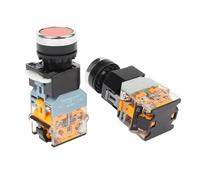LA38-11D/203 - Interruttore di pressione a contatto con spia on/off momentanea, 22 mm, 12 V, 24 V, 220 V, 380 V, 1 pezzo (verde, autobloccante, 12 V)