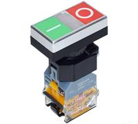 LA38 11D RG - Set di interruttori a pulsante con pulsanti rossi di avvio e arresto verdi e indicatore LED integrato, classe IP40 (LA38-11/RG AC220V)