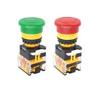 LA38-11ZS 22mm Testa a Fungo Pulsante di Arresto di Emergenza Interruttore Autobloccante 10A 1NO 1NC Contatti 1 Pz(Base 1NO 1NC)