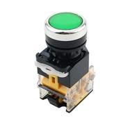 LA38 Interruttore a pulsante momentaneo Rotondo 22mm Interruttori a scatto piatti Attrezzature industriali Forniture for apparecchiature elettriche(Green)
