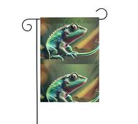LAABBE Chameleon ascolta musica stampata asta bandiera giardino esterno decorazione cortile moda 30,5 x 45,7 cm