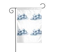 LAABBE Cubetti di ghiaccio nascosti tra le nuvole bianche stampato asta bandiera giardino esterno decorazione cortile moda 30,5 x 45,7 cm