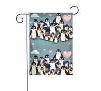 LAABBE Graziosi pinguini stampati da giardino, decorazione per cortile esterno, 30,5 x 45,7 cm