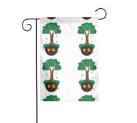 LAABBE Happy party in the tree hole Printed Garden flagpole outdoor cortile decorazione moda 30,5 x 45,7 cm