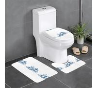 LAABBE Set di 3 tappetini antiscivolo con cubetti di ghiaccio che si nascondono tra le nuvole bianche tappeti da bagno stampati per il massimo comfort, bagni padronali