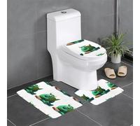 LAABBE Set di 3 tappetini antiscivolo con mostro verde che legge un libro, tappeti da bagno stampati per il massimo comfort, bagni padronali