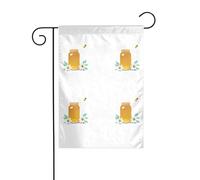LAABBE Vaso di miele tra i fiori stampato asta bandiera giardino esterno decorazione cortile moda 30,5 x 45,7 cm