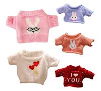 LAANCOO 5 Pezzi Abiti da Orsacchiotto, Outfit di Maglione di Animali Imbottiti Carini per orsi da 8-12 Pollici, Abbigliamento da Animale a Peluche per Bambini e Collezionisti