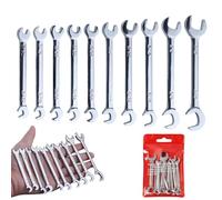 LAANCOO Set di chiavi piccoli, set di chiavi da 10 pcs, di d'estremità aperta, mini a doppia estremità aperta anti-russa, resistente alla corrosione 4-11 mm Canner metrica Spanner