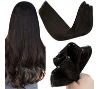 LaaVoo Extension Capelli Veri Micro Beaded Weft 55cm 50g Marrone Scuro, Leggere e Invisibili, Volume e Lunghezza, Feste e Quotidiano #2