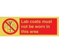 Lab coats non deve essere indossato in questa zona cartello - 600x200mm - L62