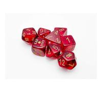 Lab Dice 7: Translucent Polyhedral Crimson/Gold 7-Die Set (With Bon... ACC NUOVO