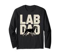 Lab Dog Dad Black Labrador Retriever Father Uomo Maglia a Manica