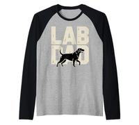 Lab Dog Dad Black Labrador Retriever Father Uomo Maglia con Maniche Raglan