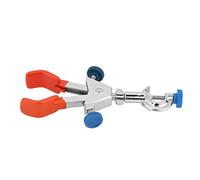 Lab Instrument Double Regulator Flask Clamp | 304 Stainless Steel Condenser Holder for Retort Stand/Titration Table | Laboratory Flask Clamp with Plastic Grip, 9.8in & 6.7in (L)