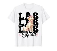 Lab Squad Labrador Dog Girl Coquette Bow Rosa Maglietta