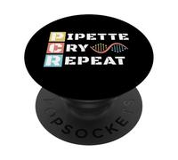 Lab Tech DNA Tecnico Biologia Molecolare Pipetta Scienza PopSockets PopGrip Adesivo