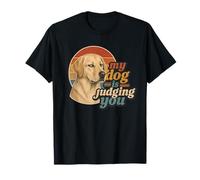 Lab Tee My Dog Is Judging You Divertente Amante dei Cani Labrador retrò Maglietta