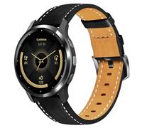 Laband Cinturino in pelle da 22 mm compatibile con Garmin Venu 3/Venu 2/Venu 4 45 mm/Vivoactive 4, cinturino sportivo in vera pelle morbida a sgancio rapido per Forerunner 570 47 mm/265/255/255 Music