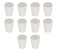 Labasics 10PK 000# Tappi in Gomma Piena - Dimensioni: 9mm Bottiglia, 13mm Parte superiore, 17mm Lunghezza - Tappi in Gomma Conici Bianchi Per Laboratorio