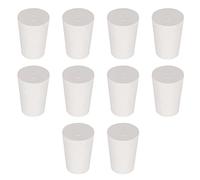 Labasics 10PK 1# Tappi in Gomma Piena - Dimensioni: 14mm Bottiglia, 19mm Parte superiore, 26mm Lunghezza - Tappi in Gomma Conici Bianchi Per Laboratorio