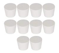 Labasics 10PK 7# Tappi in Gomma Piena - Dimensioni: 30mm Bottiglia, 37mm Parte superiore, 31mm Lunghezza - Tappi in Gomma Conici Bianchi Per Laboratorio