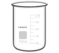 Labasics Becher in Vetro Borosilicato senza Beccuccio, Recipiente Resistente Agli Sversamenti per Miscelazione e Conservazione in Laboratorio, 100 ml