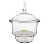 Labasics Desiccante Sottovuoto in Vetro, Desiccante Sottovuoto in Vetro con Valvola Sottovuoto in Vetro e Piatto in Porcellana per Ricerca di Laboratorio, 240 mm