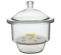 Labasics Essiccatore in Vetro con Coperchio a Pomello e Piastra in Porcellana, Contenitore Tondo per Stoccaggio a Secco Non Sottovuoto per Campioni di Laboratorio e Materiali Attivi, 180 mm I.D.