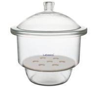 Labasics Essiccatore in Vetro con Coperchio a Pomello e Piastra in Porcellana, Contenitore Tondo per Stoccaggio a Secco Non Sottovuoto per Campioni di Laboratorio e Materiali Attivi, 240 mm I.D.