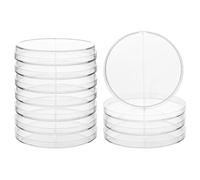 Labasics Piastre Petri in Plastica con Coperchi, Usa e Getta, Confezione da 10, 85 mm di Diametro, 13 mm di Altezza, per Analisi di Laboratorio e Osservazione dei Campioni, 2 Scomparti