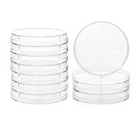 Labasics Piastre Petri in Plastica con Coperchi, Usa e Getta, Confezione da 10, 85 mm di Diametro, 13 mm di Altezza, per Analisi di Laboratorio e Osservazione dei Campioni, 4 Scomparti