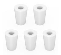 Labasics Set da 5 Tappi in Silicone #1, Conici Bianchi con Foro da 8 mm, Tappi Riutilizzabili per Vetro da Laboratorio, Chiusura Ermetica e Esperimenti