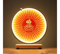 Labasuan Altare Zen con illuminazione a LED per Buddha, altare da scrivania in legno con Scritture e incenso a riflusso, altare da meditazione compatto con base rialzata, per l'arredamento(C)