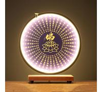 Labasuan Altare Zen con illuminazione a LED per Buddha, altare da scrivania in legno con Scritture e incenso a riflusso, altare da meditazione compatto con base rialzata, per l'arredamento(B)