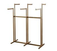 Labasuan Appendiabiti in metallo a 6 bracci, da terra, regolabile in altezza da 114 cm a 160 cm, robusto espositore per abbigliamento da negozio, con struttura in tubi quadrati(Gold)