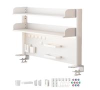 Labasuan Doppio Strato Mensola Espositiva Regolabile, Supporto da Scrivania Scaffale da Scrivania Con Pannello Forato, Per Accessori da Tavolo Per Casa, Dormitorio, Ufficio(31.5in)