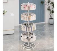 Labasuan Espositore girevole a 360° a 4 ripiani, espositore per espositori con base stabile, appendiabiti in metallo con spaziatura regolabile, per intimo e negozi al dettaglio(White)