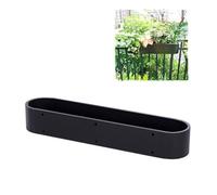 Labasuan Fioriere Metalliche da Ringhiera, Vasi Sospesi per Balconi con Staffe Personalizzabili e Drenaggio, Vasi da Appendere a Recinzioni e Finestre per Ortaggi, Erbe Aromatiche(Black,60cm/23.6in)